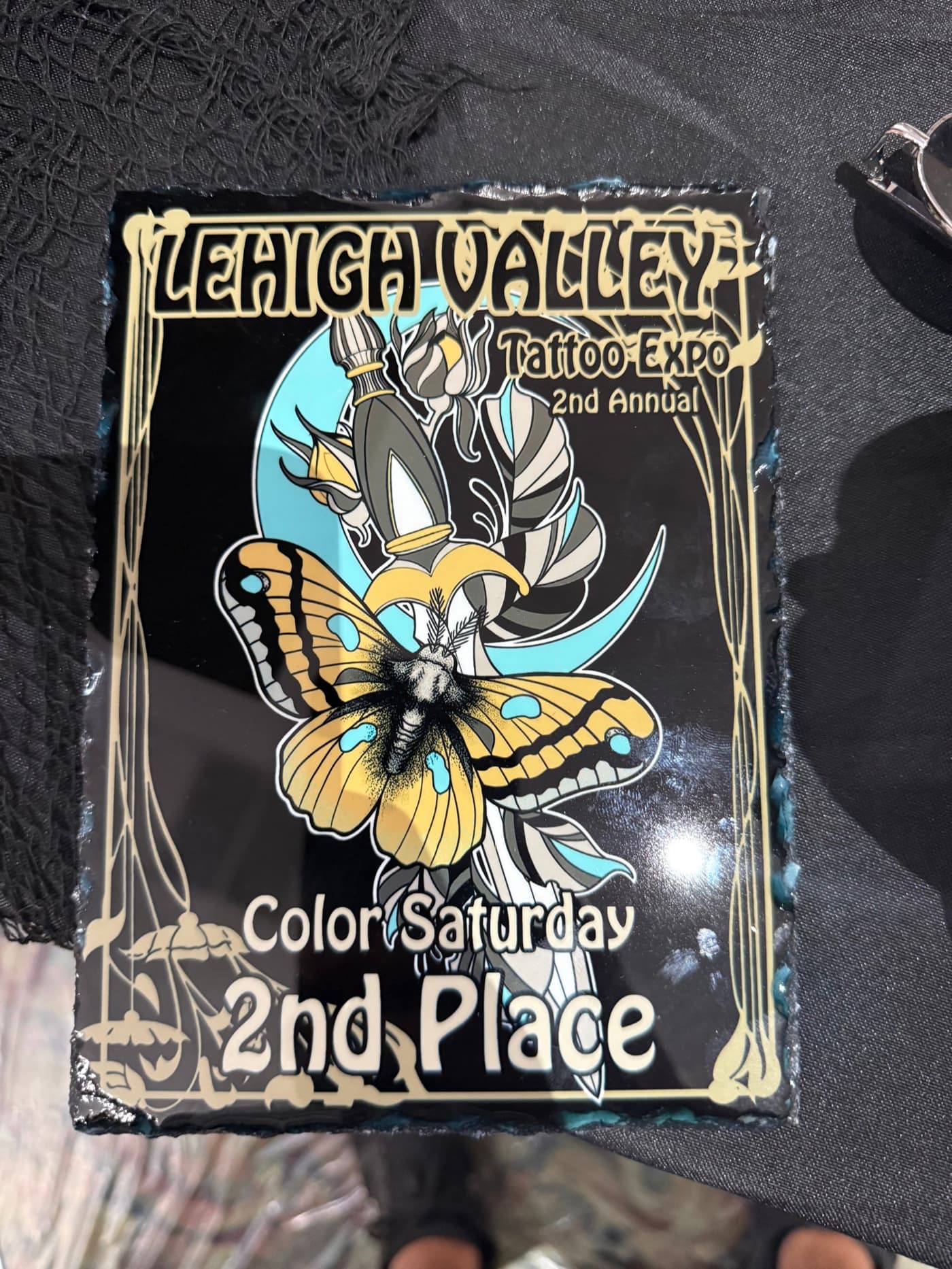 Lehigh Valley Tattoo Expo 2nd Place, Color Saturday award plaque